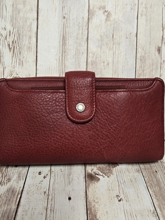 Buxton Handbags - Options by Buxton Red Genuine Leather Checkbook Wallet Organizer